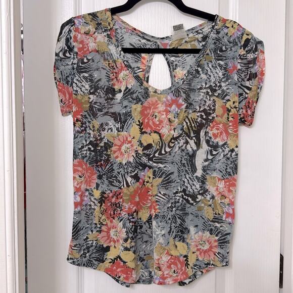 Cleek peach rose and gray top size M - Picture 1 of 4